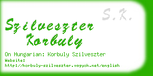 szilveszter korbuly business card